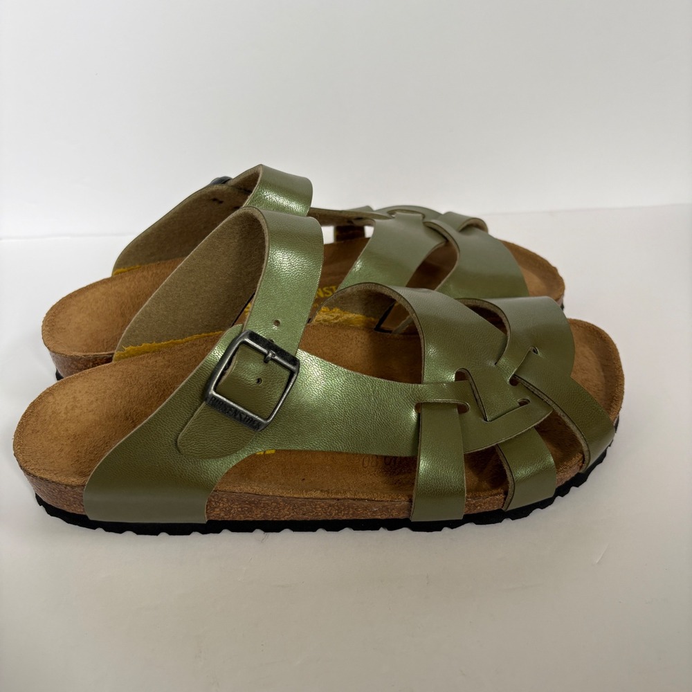 Birkenstock Sandals Womens 39 L8 M6 Metallic Olive Green NWOT - Picture 7 of 8